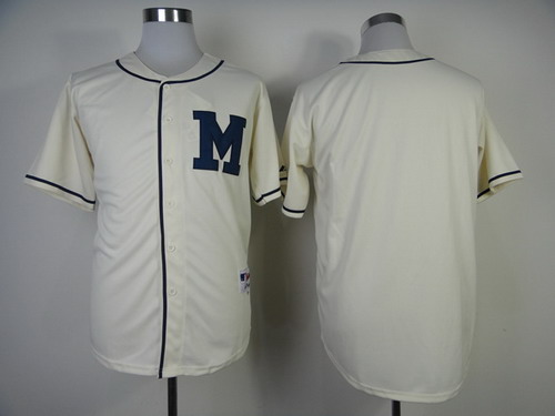 Milwaukee Brewers Blank 1913 Cream M Patch Jersey