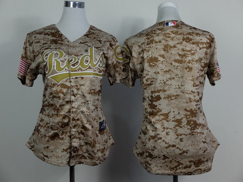 Cincinnati Reds Blank 2014 Camo Womens Jersey