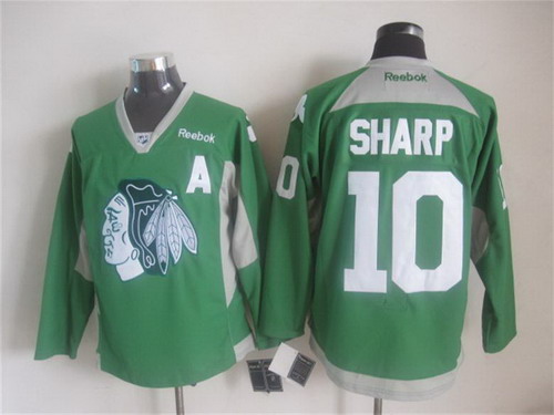 Chicago Blackhawks #10 Patrick Sharp 2014 Training Green Jersey