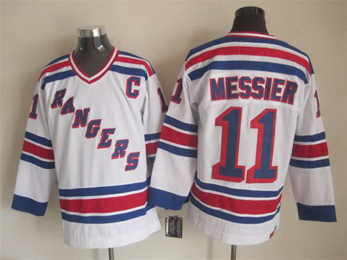 New York Rangers #11 Mark Messier 1993 White Throwback CCM Jersey