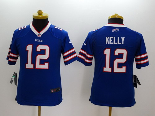 Nike Buffalo Bills #12 Jim Kelly 2013 Blue Limited Kids Jersey