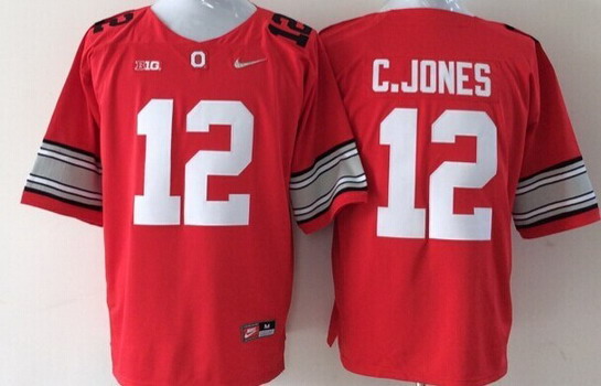 Ohio State Buckeyes #12 Cardale Jones 2015 Playoff Rose Bowl Special Event Diamond Quest Red Jersey