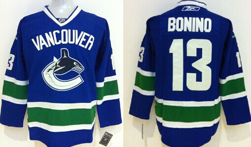 Vancouver Canucks #13 Nick Bonino Blue Jersey