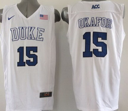 Duke Blue Devils #15 Jahlil Okafor 2015 White Jersey