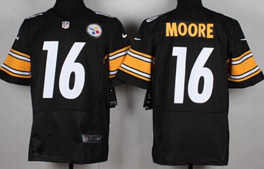 Nike Pittsburgh Steelers #16 Lance Moore Black Elite Jersey