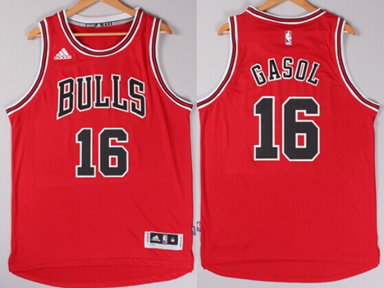 Chicago Bulls #16 Pau Gasol Revolution 30 Swingman 2014 New Red Jersey