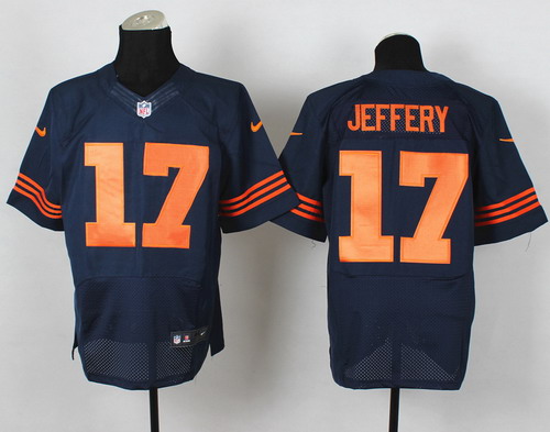 Nike Chicago Bears #17 Alshon Jeffery Blue With Orange Elite Jersey