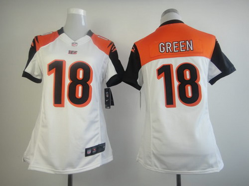 Nike Cincinnati Bengals #18 A.J. Green White Game Womens Jersey