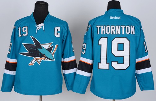 San Jose Sharks #19 Joe Thornton 2014 Blue Jersey