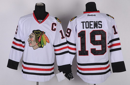 Chicago Blackhawks #19 Jonathan Toews White Jersey