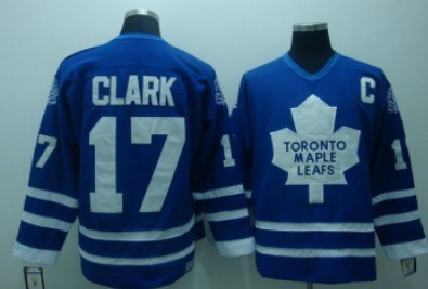 Toronto Maple Leafs #17 Wendel Clark Blue Throwback CCM Jersey 