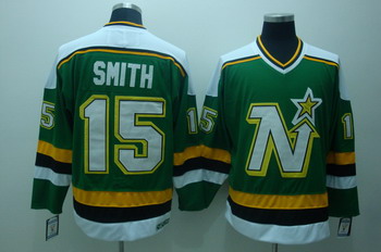 Dallas Stars #15 Bobby Smith Green Throwback CCM Jersey