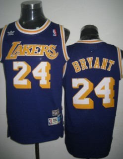 Los Angeles Lakers #24 Kobe Bryant Purple Swingman Throwback Jersey 