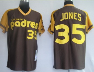 San Diego Padres #35 Randy Jones 1978 Brown Throwback Jersey 