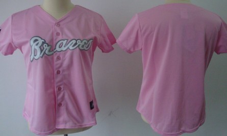 Atlanta Braves Blank Pink Womens Jersey 