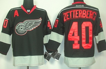 Detroit Red Wings #40 Henrik Zetterberg Black Ice Jersey