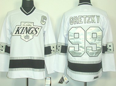 Los Angeles Kings #99 Wayne Gretzky White Throwack CCM Jersey 