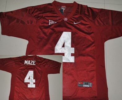 Alabama Crimson Tide #4 Marquis Maze Red Jersey