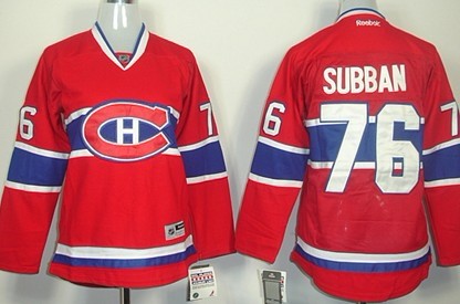 Montreal Canadiens #76 P.K. Subban Red Womens Jersey