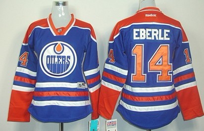 Edmonton Oilers #14 Jordan Eberle Royal Blue Womens Jersey 