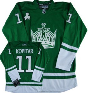 Los Angeles Kings #11 Anze Kopitar St. Patrick's Day Green Jersey