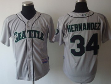 Seattle Mariners #34 Felix Hernandez Gray Jersey 