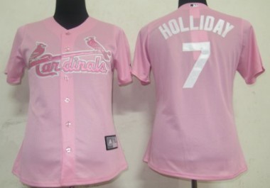 St. Louis Cardinals #7 Matt Holliday Pink Womens Jersey