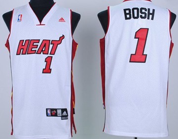 Miami Heat #1 Chris Bosh White Swingman Jersey 