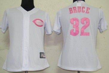 Cincinnati Reds #32 Bruce White Pink Jersey 