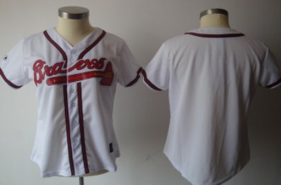 Atlanta Braves Blank White Womens Jersey