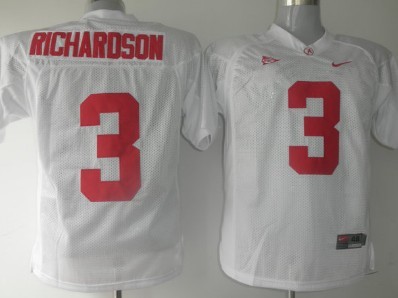 Alabama Crimson Tide #3 Richardson White Jersey 