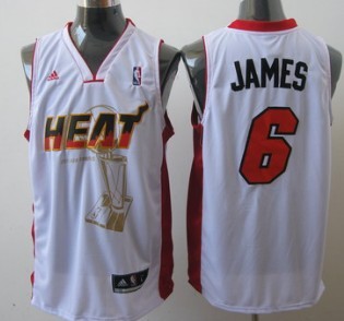 Miami Heat #6 LeBron James White The Finals Commemorative Jersey 