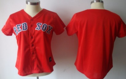 Boston Red Sox Blank Red Womens Jersey 