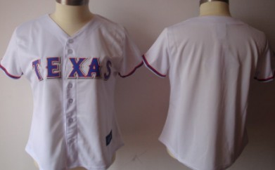 Texas Rangers Blank White Womens Jersey