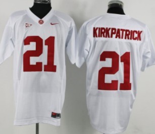 Alabama Crimson Tide #21 Kirkpatrick White Jersey