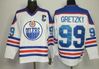 Edmonton Oilers #99 Wayne Gretzky White Throwback CCM Jersey 