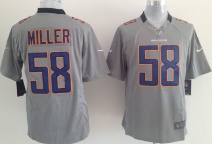 Nike Denver Broncos #58 Von Miller Gray Game Jersey 