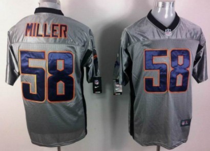 Nike Denver Broncos #58 Von Miller Gray Shadow Elite Jersey 