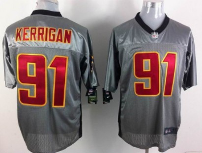 Nike Washington Redskins #91 Ryan Kerrigan Gray Shadow Elite Jersey 