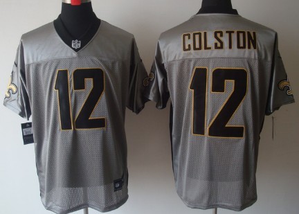 Nike New Orleans Saints #12 Marques Colston Gray Shadow Elite Jersey 