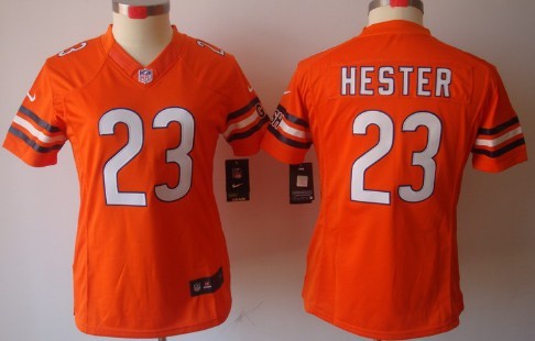 Nike Chicago Bears #23 Devin Hester Orange Limited Womens Jersey 