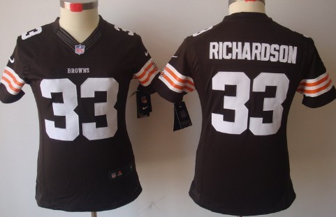 Nike Cleveland Browns #33 Trent Richardson Brown Limited Womens Jersey 