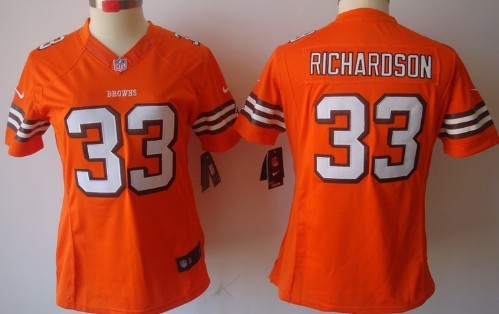 Nike Cleveland Browns #33 Trent Richardson Orange Limited Womens Jersey 