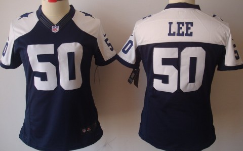 Nike Dallas Cowboys #50 Sean Lee Blue Thanksgiving Limited Womens Jersey 