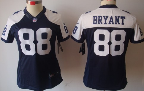 Nike Dallas Cowboys #88 Dez Bryant Blue Thanksgiving Limited Womens Jersey 