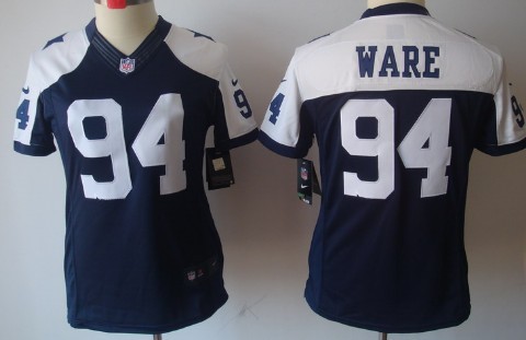 Nike Dallas Cowboys #94 DeMarcus Ware Blue Thanksgiving Limited Womens Jersey 