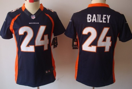 Nike Denver Broncos #24 Champ Bailey Blue Limited Womens Jersey 