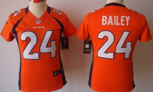 Nike Denver Broncos #24 Champ Bailey Orange Limited Womens Jersey 