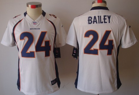 Nike Denver Broncos #24 Champ Bailey White Limited Womens Jersey 