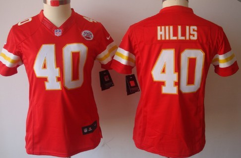 Nike Kansas City Chiefs #40 Peyton Hillis Red Limited Womens Jersey 